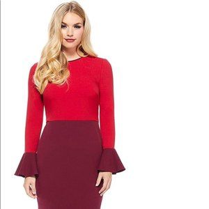 Maggy London Siobhan Colorblock Bell Cuff Midi